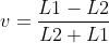 v=\frac{L1-L2}{L2+L1}